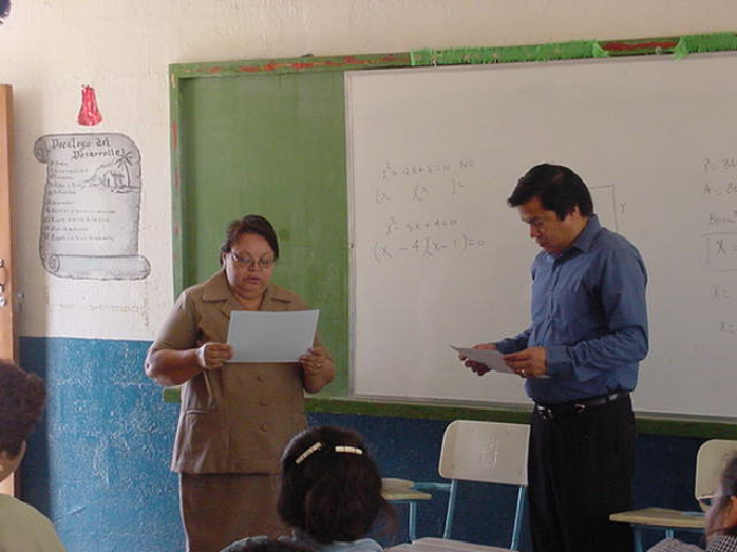 Dr. Jose Felix Sanchez received a recognition certificate from the authorities of the Nicaragua Ministry of Education for his work in the health and welfare of the school children and the community.